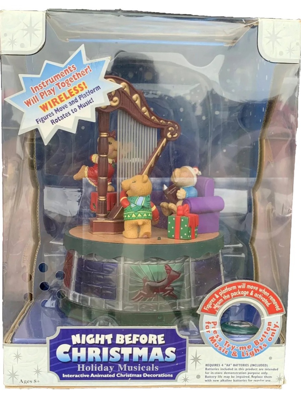 Night Before Christmas Holiday Musicals Animated Toy – Harp